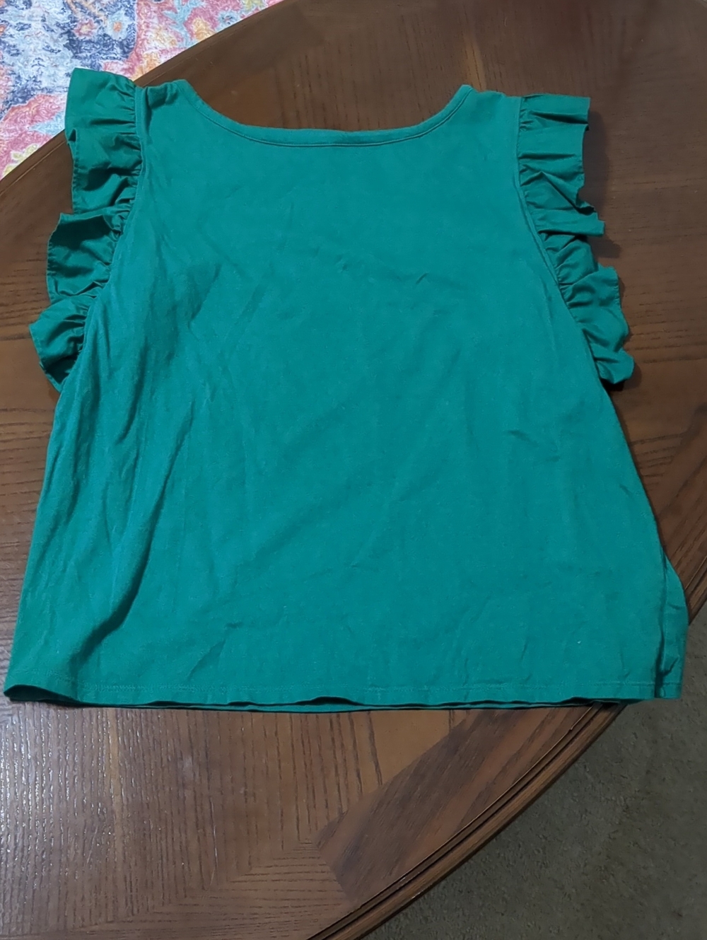 Worthington Ruffle Sleeve Tank Top - Green